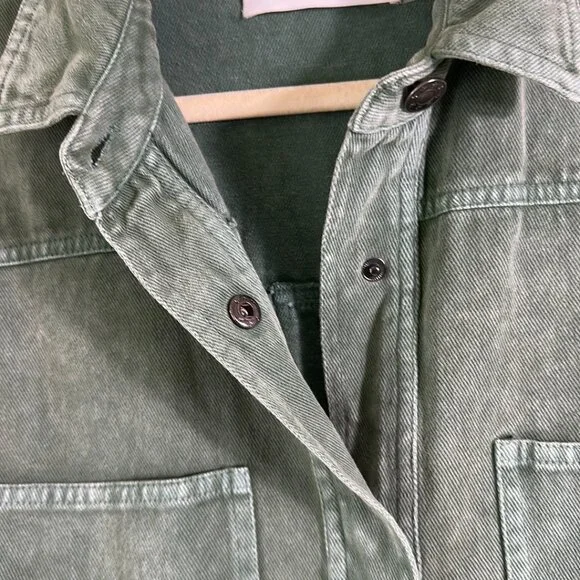 Green Denim Long Sleeved Shirt - Picture 3 of 5